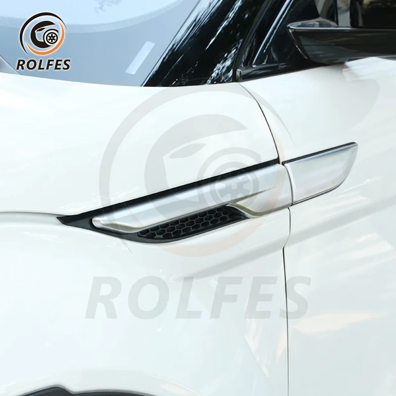 

ROLFES Chrome Car Fender Grille Outlet Cover Door Upper Molding Trim For Land Rover Range Rover Evoque 2012-2019