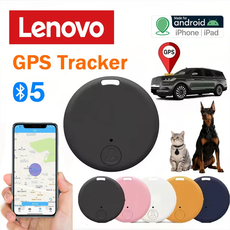 Lenovo Mini GPS Tracker Bluetooth 5.0 Pet Elderly Kids Wallet Tracking Smart Finder Locator Car Locator For IOS Android