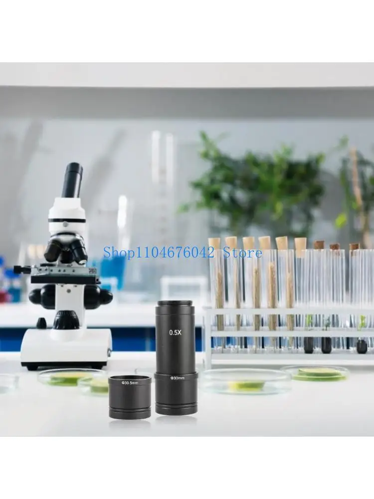 652F Microscope Adapter, 0.5X C Mount 30/30.5mm Adapter for Microscope CCD Camera Eyepiece Lens with Blue reflective Coating
