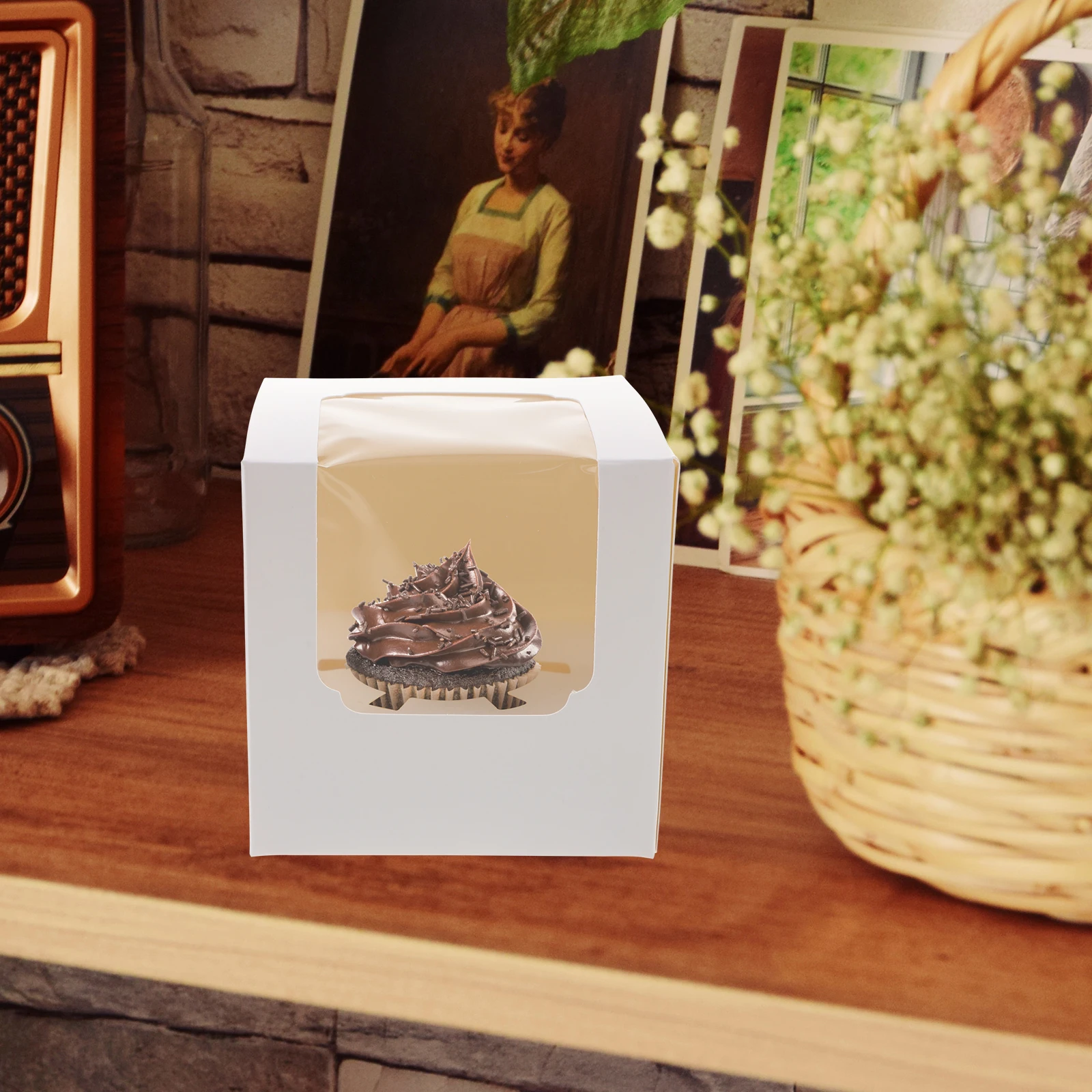 

20Pcs Cake Boxes White Cardboard Store Cupcakes Cookies Chocolates Party Boxes for Wedding Birthday Baby Shower Gifts