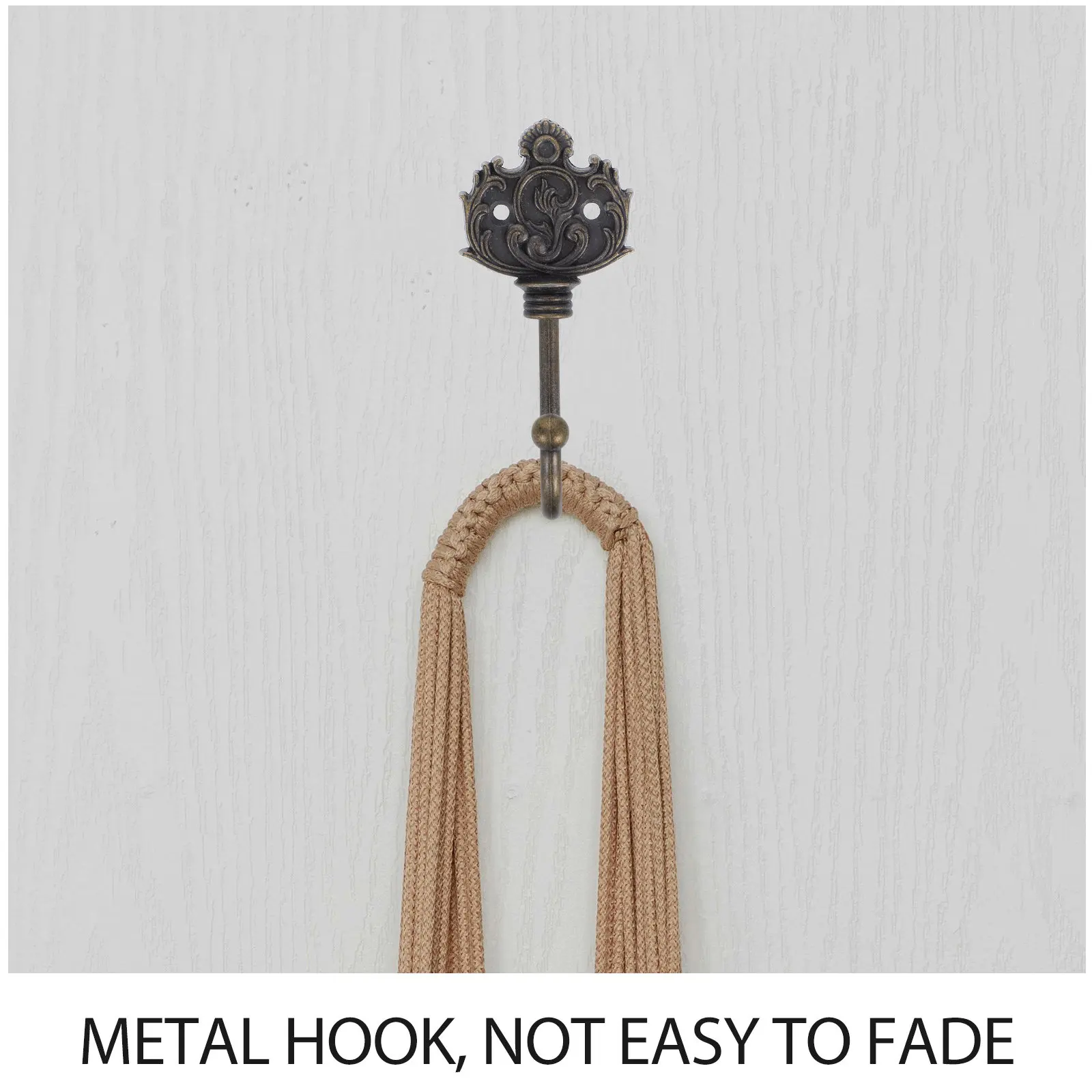 4Pcs Vintage Bronze Metal Wall Hooks Sturdy Coat Hat Rack Decorative Multifunctional Organizer for Living Room Entryway
