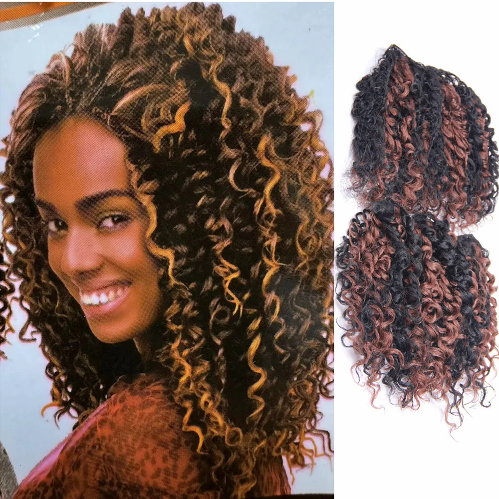 Synthetic Kinky Curly Hair Bundles Short Jerry Curly Hair Weave Hair Extensions Organic Ice Silk High Quality Weaving