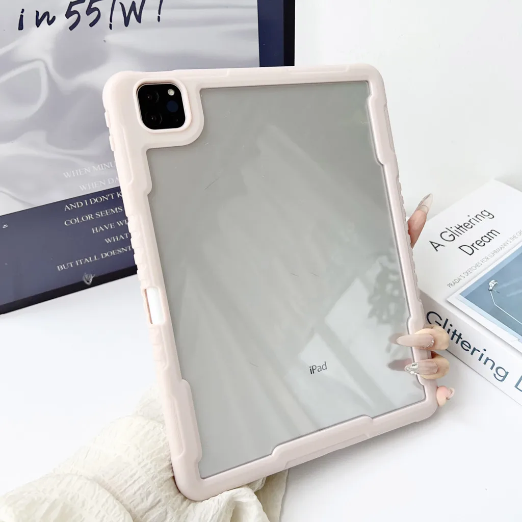 Transparent Acrylic Case For iPad Air11 2024 Air 6th 10.2 9th 8th 7th Air 5 4 3Pro 10.5 Pro 11 Protection Cover With Pen Slot