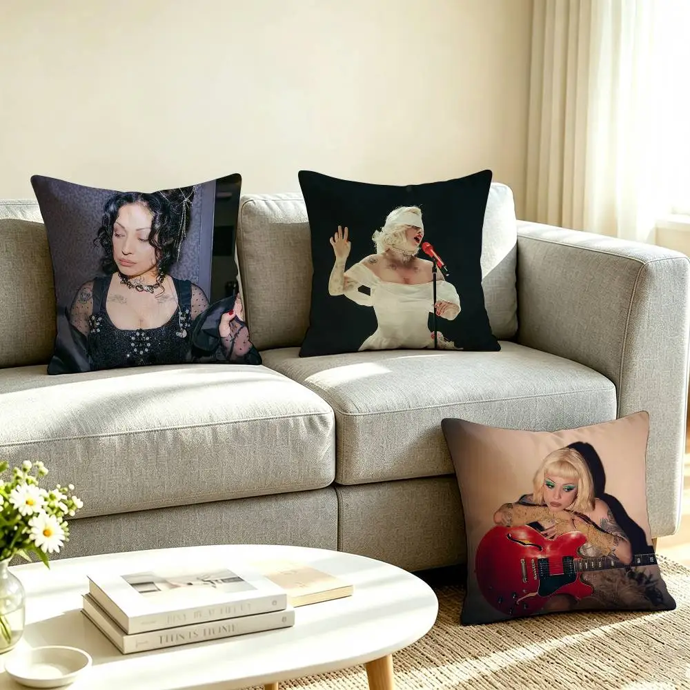S-Singer Mon Laferte  Pillow Case Square Double-Sided Sofa Cushion Cover Bedroom Bedside Pillow