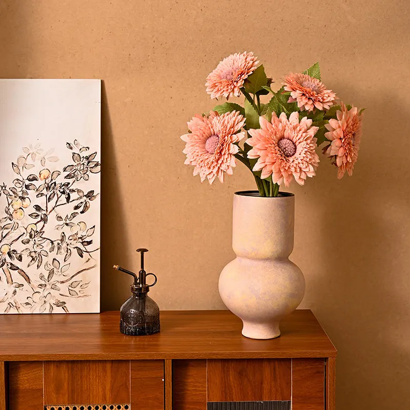 Premium French Ceramic Vase, Light Luxury Retro Floral Decor for Living Room Entry, Jingdezhen High-End Flower Vase Art Decor