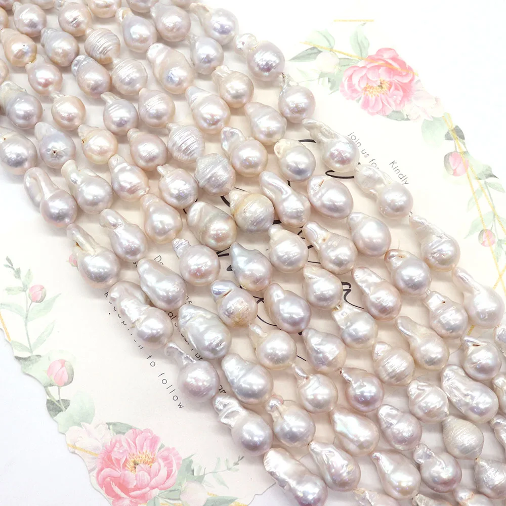 

Natural Freshwater Pearl Large Baroque Pearls Threaded Straight-hole Beading Fashion Women Jewelry Making Accessories Gifts