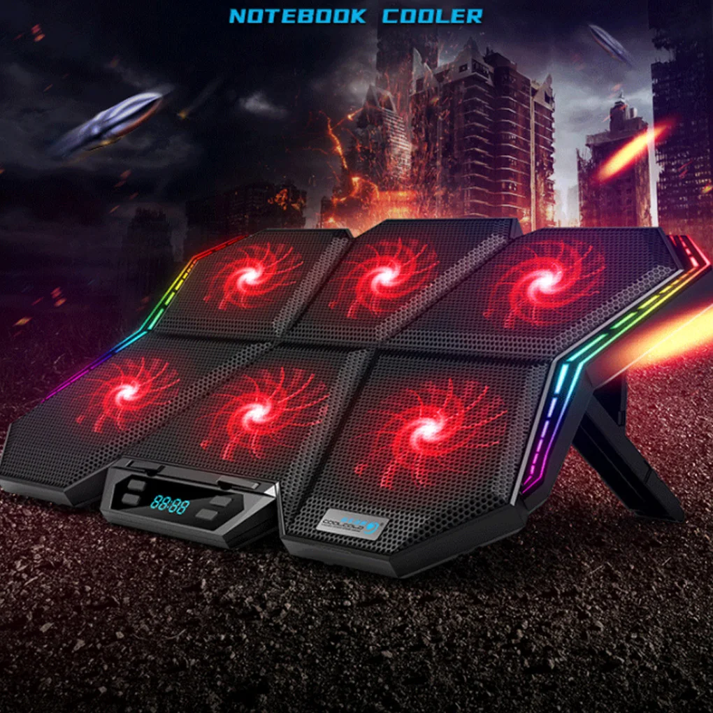 RGB Light Portable Laptop Cooling Stand Universal Adjustable Cooler