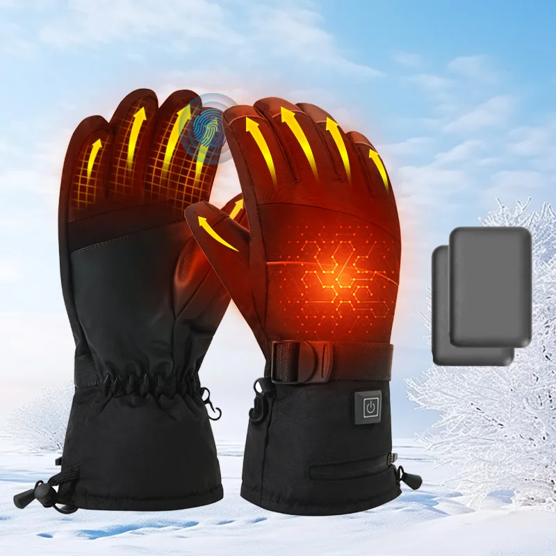 

Comfortable Rechargeable Electric Heated Ski Gloves Waterproof Winter Thermal Touch Screen Gloves for Snowboarding Warm Gloves