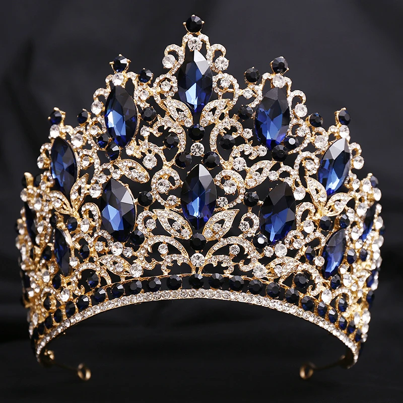 Rhinestone Crystal Large Tiaras and Crowns Bridal Wedding Hair Jewelry Party Prom Miss Pageant Crown Big Diadem