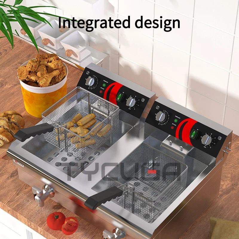 전기 딥 프라이 스테인레스 스틸 상업용 전기 프라이 상업용 가정용 칩 프라이팬 감자 튀김 만드는 기계