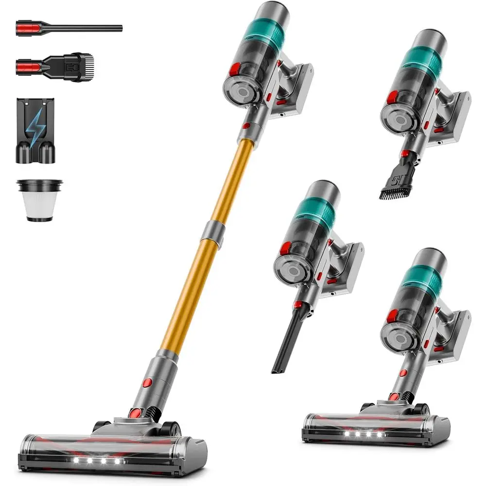 

40KPA Powerful Suction Cordless Stick Vacuum Cleaner for Home, Anti-Brush, Lightweight, 6-in-1 Rechargeable Vacuum for Pet Hair/