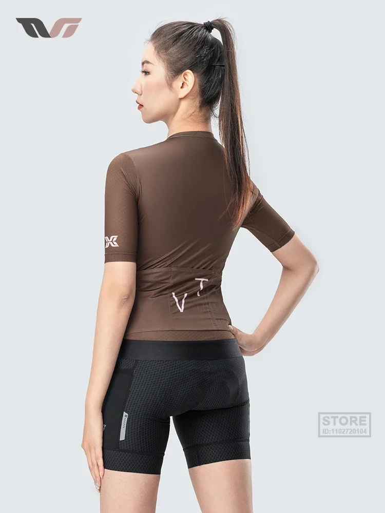 ROCKBROS-Maillot de cyclisme pour femmes, vêtements de vélo anti-UV, chemises de vélo respirantes à séchage rapide, manches courtes, fermeture éclair YKK, été