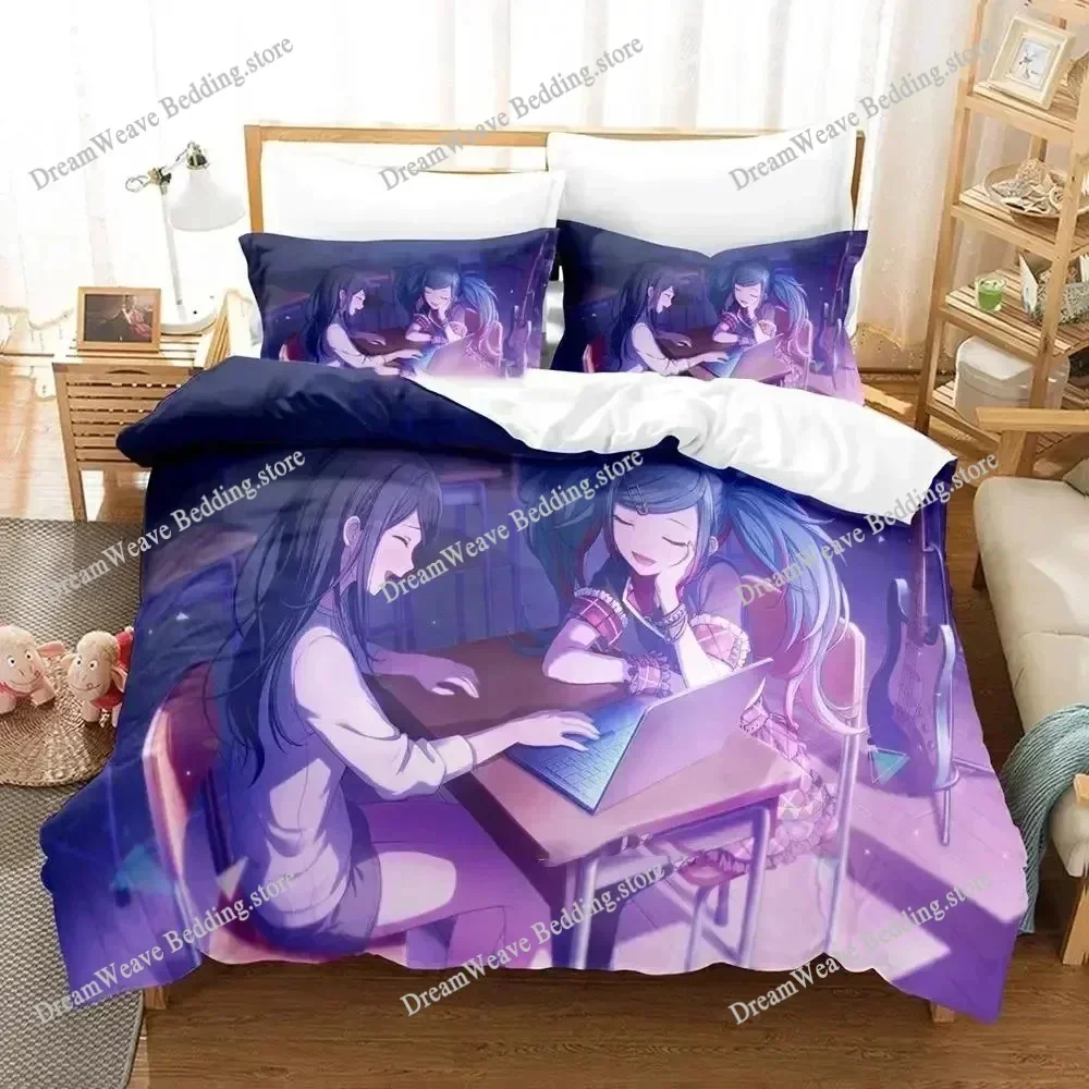 Hoshino Ichika Project SEKAI Cartoon Poster Sheets Quilt Covers Bedding Dormitory Sheets Bedding Set Soft Warm Bedding Set519519
