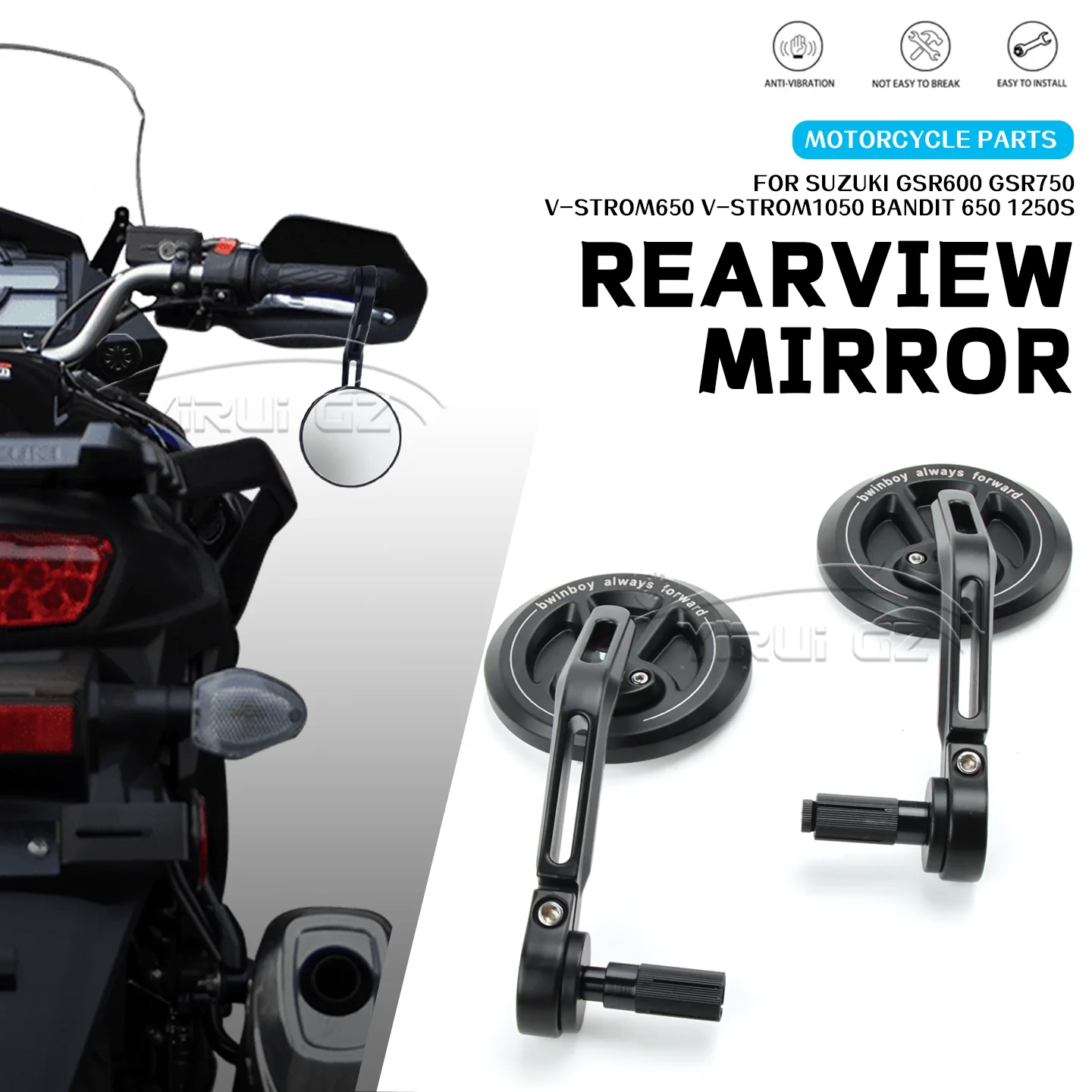 FOR Suzuki GSR600 GSR750 V-Strom 650 V-Strom 1050 Bandit 650 1250s Motorcycle Rearview Handlebar Rearview Mirrors Side Mirrors