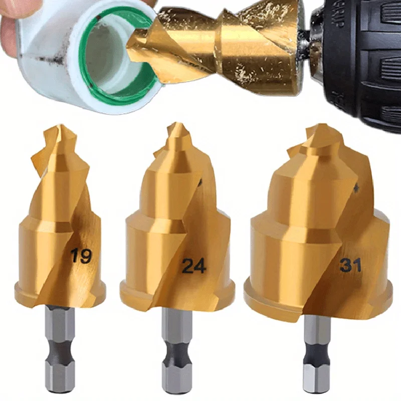 PPR Lifting Stepped Drill Bit Hexagon Shank Water Pipe Connection Tool 20 25 32mm Full Open Process