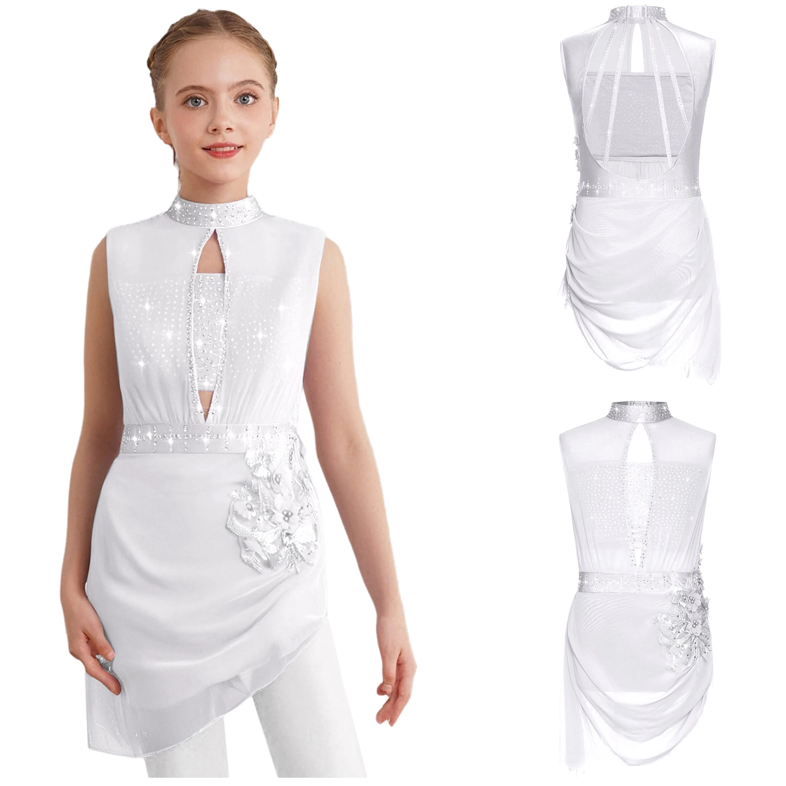 Enfants filles gymnastique Ballet danse lyrique robe patinage artistique robes vêtements de danse enfants adolescents scène Performance Costume