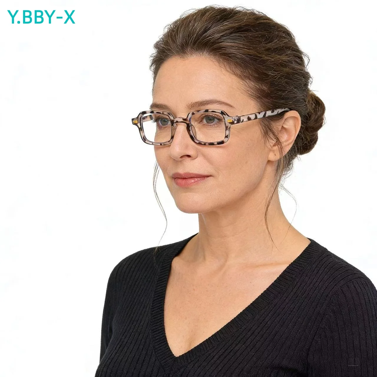 

Y.BBY-X Square Glasses Frame for Women Anti Blue Light Reading Glasses Customizable Prescription Myopia Hyperopia Glasses
