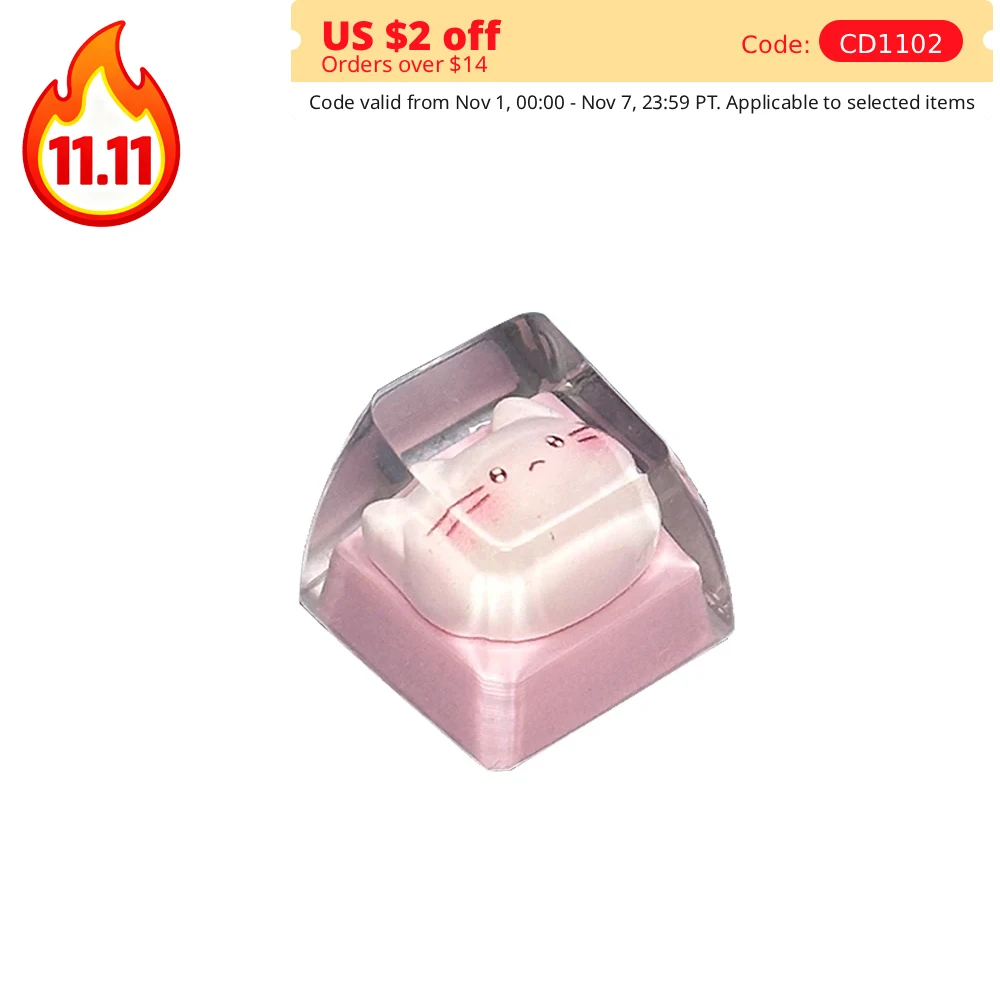 

ESC Keycaps for Mechanical Keyboard Resin Keycap Custom Personalized Cute Cat Backlit Gaming Keyboards Key Caps Custom Gifts