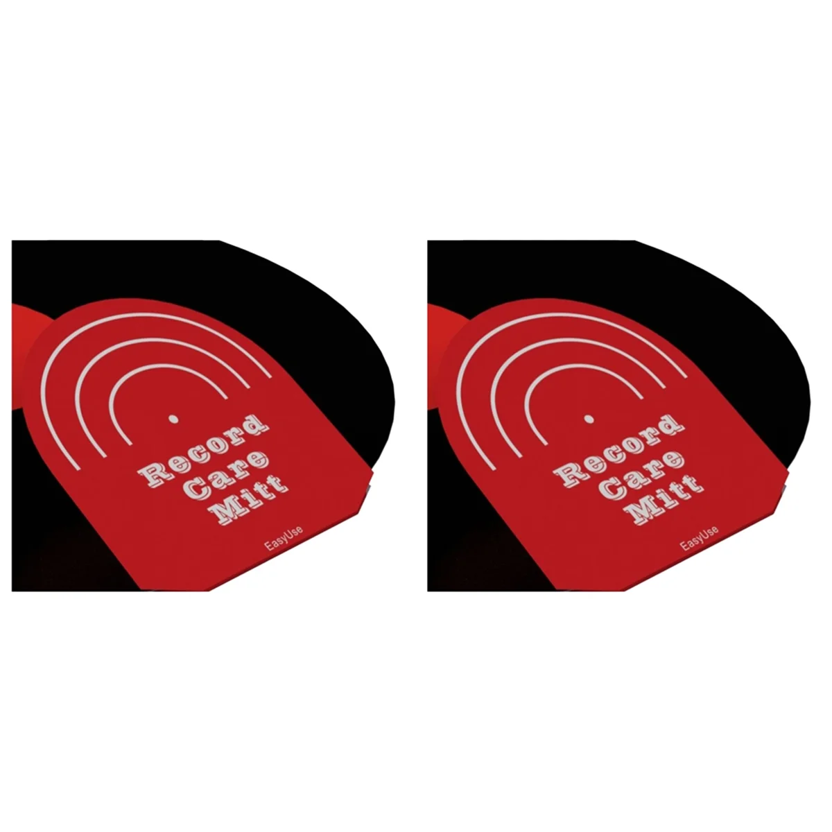ABRE-2 個レコードクリーナーハンドラーミットブラックビニールレコードクリップディスククリーニング保護パッド指紋なし