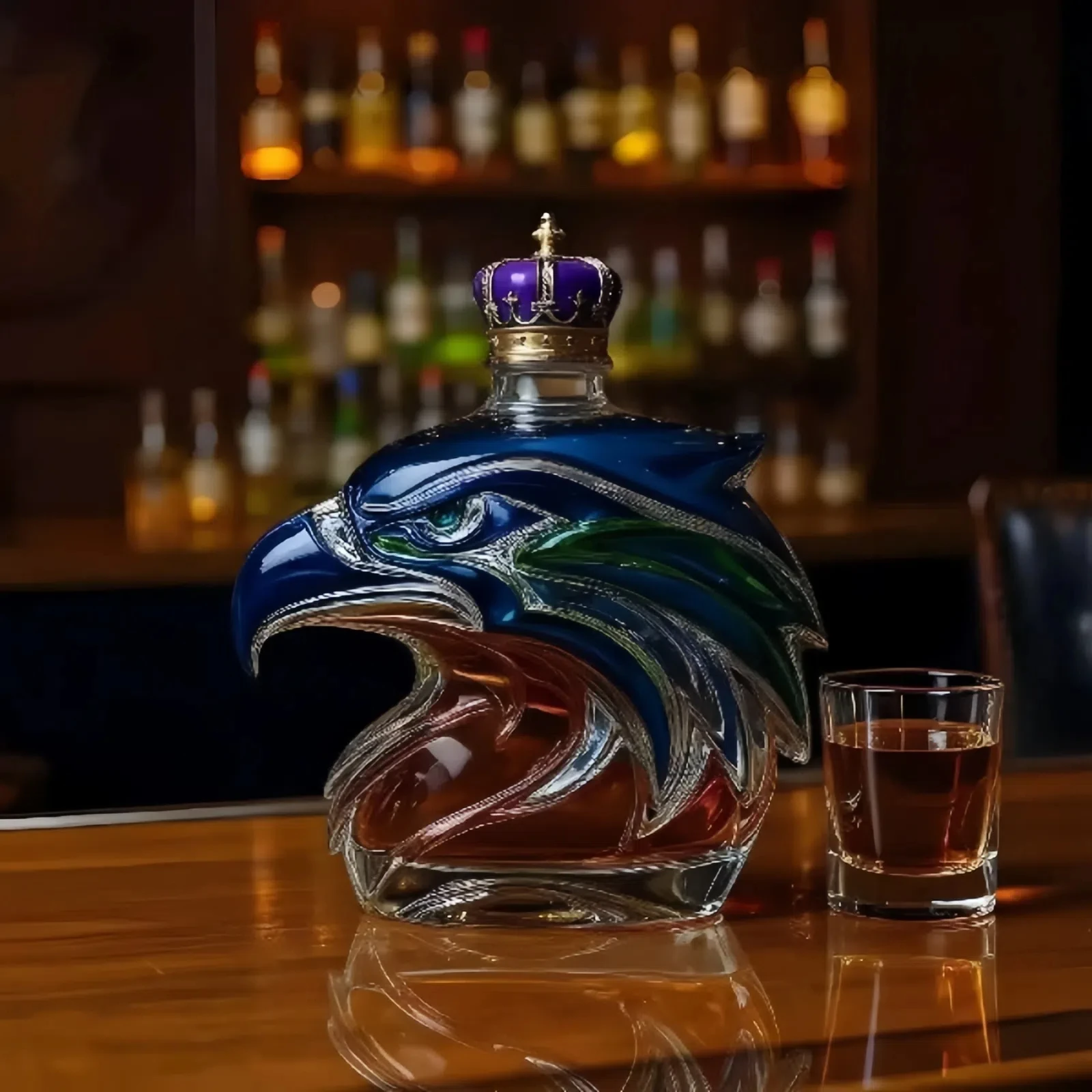 

Seahawk Whiskey Bottle Novelty Whiskey Bottle 3D Eagle Head Decanter Multifunctional Wine Container Dedicated Gifts
