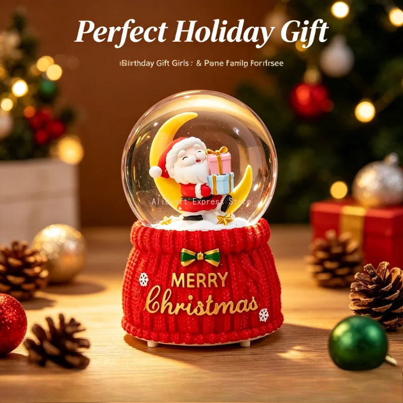 Christmas Dream Crystal Ball Music Box, Decorative Ornament Home Accessory Birthday Gift for Girls