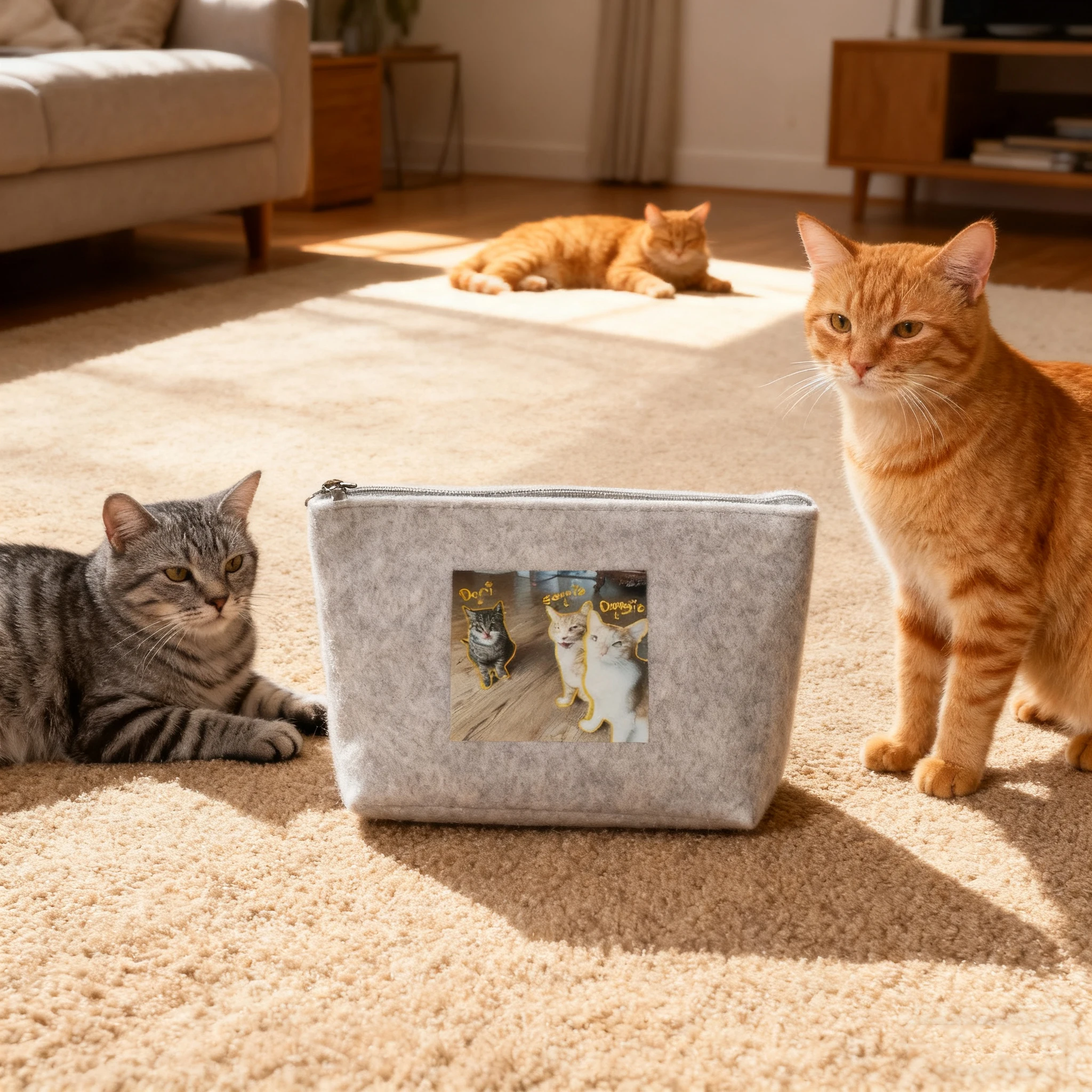 حقيبة يد مخصصة لصور نصية ذات سعة كبيرة ومتينة لمستلزمات الحيوانات الأليفة وحقيبة تنظيم وحقيبة مكياج هدية مخصصة لحدث فريق الشركة