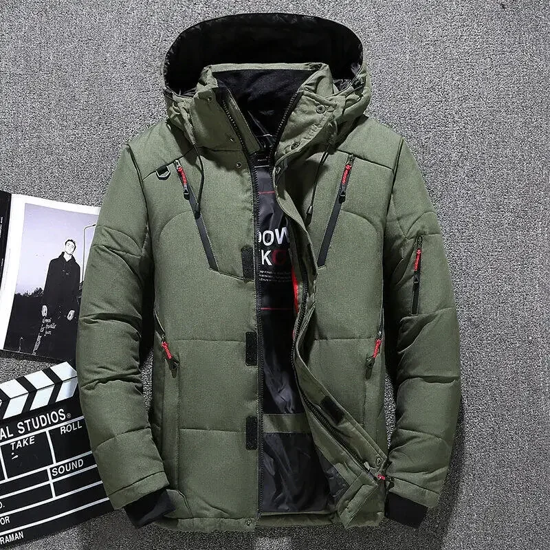 

Autumn And Winter New Men's Jacket Fashion Long-Sleeved Warmth Thickened Coat Solid Color High-Quality Zipper Coat