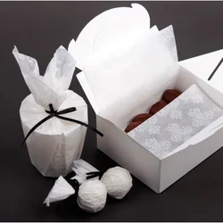 2size choose 50pcs elegant Bread Cake Cookies Food Wrapping Paper Christmas Packaging Butter Baking chocolate soap use