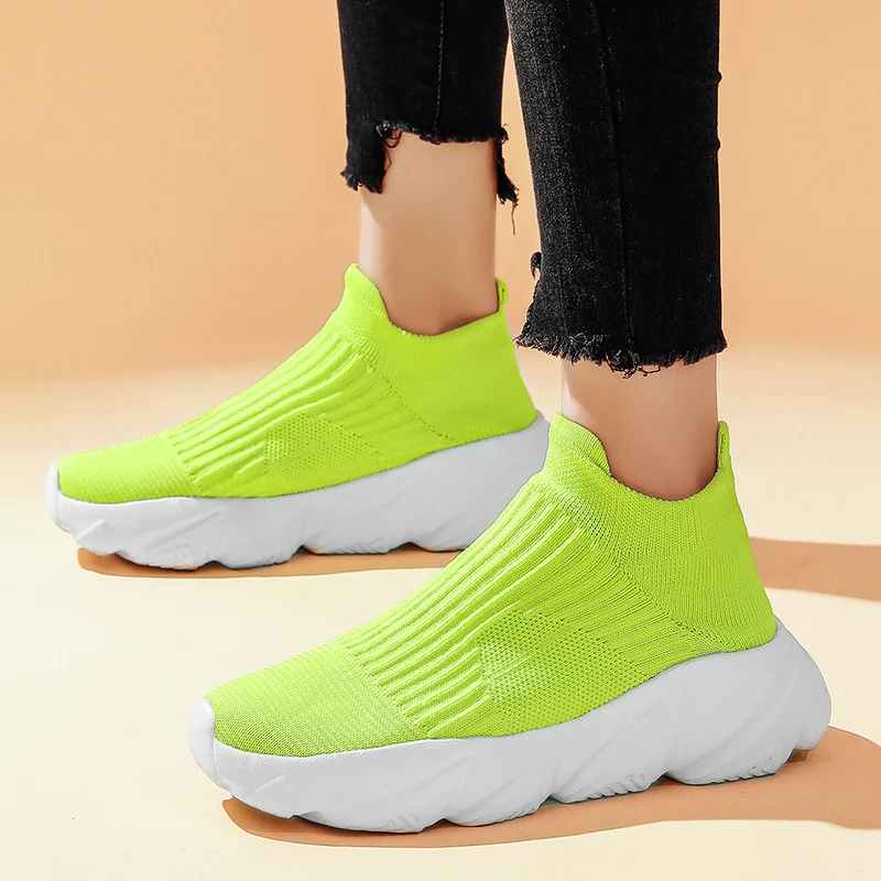 Designer Pink Chunky Socks Shoes Women Fashion Casual Sock Sneakers Women Breathable Slip-on Women Trainers Light Walking Shoes