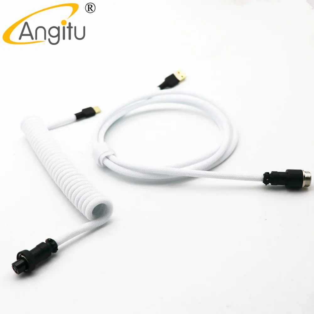 تخصيص ملفوف USB لنوع C/Mini/Micro كابل دوامة لوحة المفاتيح ملفوف نوع C كابل Z الشكل مع مات الملونة GX16 الطيار