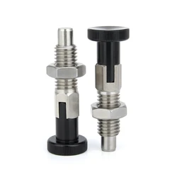 Self-Locking High Quality Aluminum Knob Retractable Spring loaded  Zinc Plated  Carbon Steel Body Indexing Plungers With Nuts