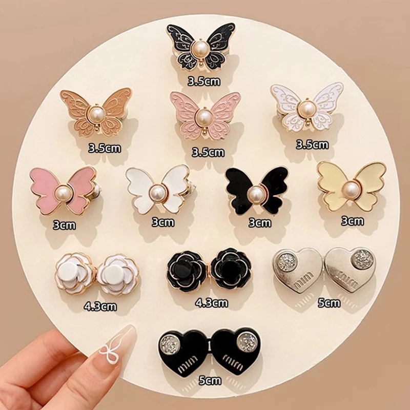 Botón vaquero de mariposa, Clips ajustables para faldas de pantalón, hebilla tensora de cintura, botón a presión, ajustador, Pin para pantalones, botón retráctil