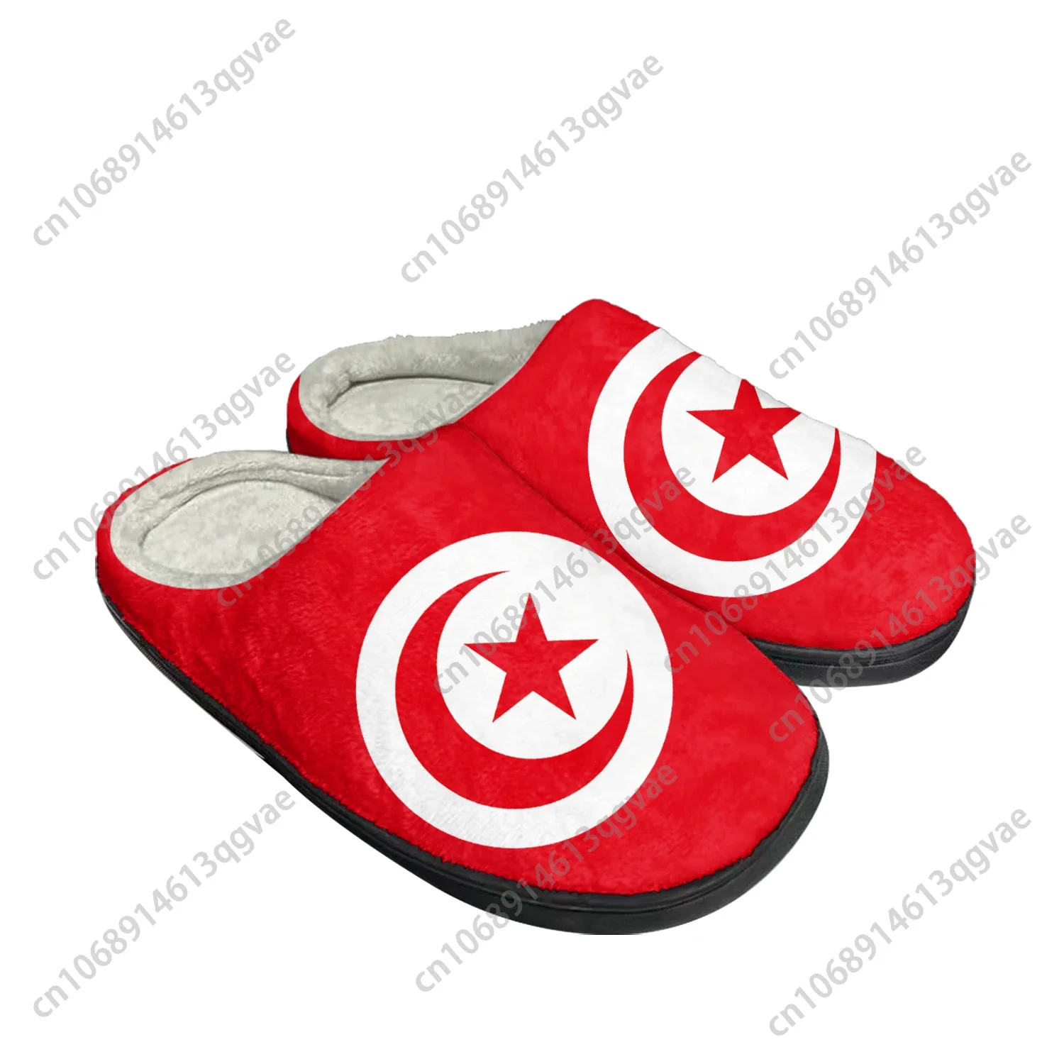 Tunisian Flag Home Cotton Custom Slippers Mens Womens Sandals Tunisia Plush Bedroom Casual Keep Warm Shoes Thermal Slipper