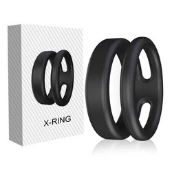 Dual Penis Lock Ring No Vibrating Delay Ejaculation Stronger Erection Cocking Rings Masturbating Sex Toy For Man Gay Adult Goods