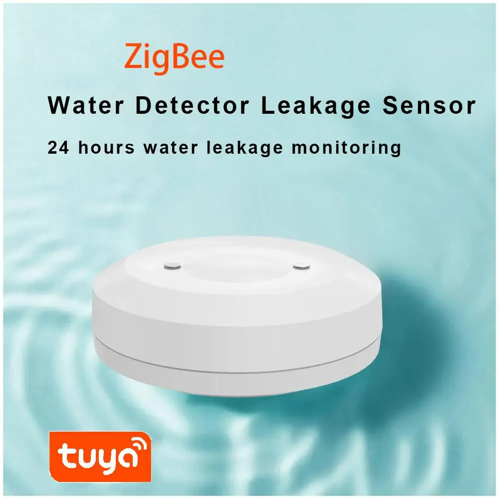 

Датчик утечки воды Tuya Zigbee, детектор для утечки воды, охранная сигнализация, работает с умным домом