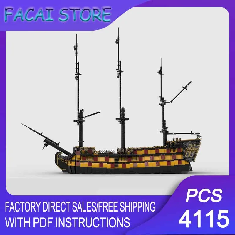 

Модель пиратской крепости MOC: Модульные строительные блоки HMS Pirate Ship, технологичные конструкторы, рождественский подарок, игрушка для самостоятельной сборки