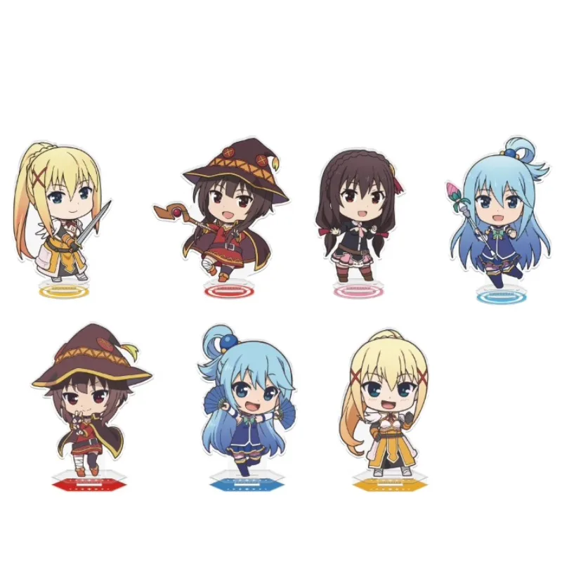 Spiel Yunyun Aqua Megumin Dukunesu Dunkelheit Acryl Stand Puppe Anime Mini Figur Modell Platte Cosplay Spielzeug Geschenk