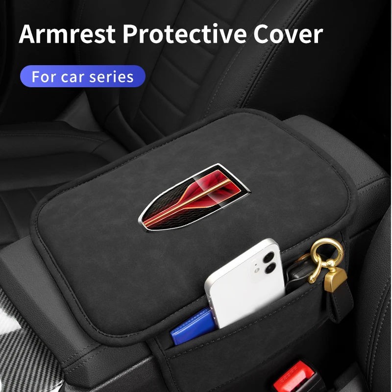 Автомобильная подушка для центрального подлокотника, нескользящий защитный чехол-накладка для Hongqi H5 H6 H7 H9 E-QM5 HS3 HS5 HS6 HS7