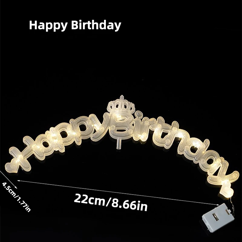 Number Lights Cake Toppers Kids Happy Birthday Cake Decorations Boy Girl 1st 18th LED Light Wedding Anniversary Party Supplies