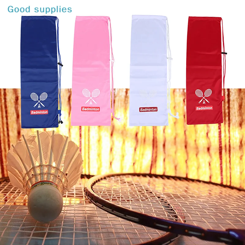 

1PC Large Capacity Badminton Racket Bag with Drawstring Pocket Thickened Wear-Resistant Dirt-Resistant Racquet Pouch for Sports