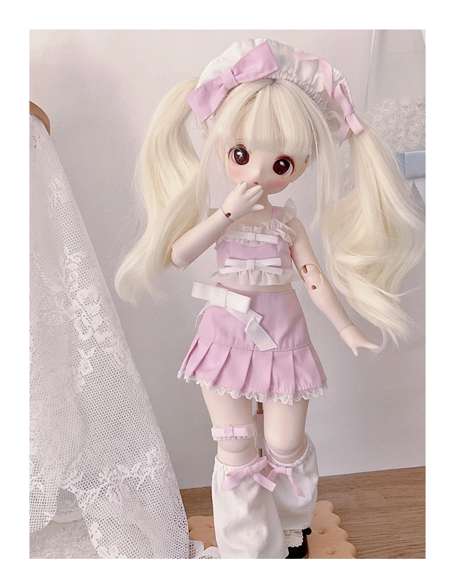 BJD doll clothes suitable for 1/4 size cute doll clothes maid skirt BJD doll clothes 1/4 set doll accessories