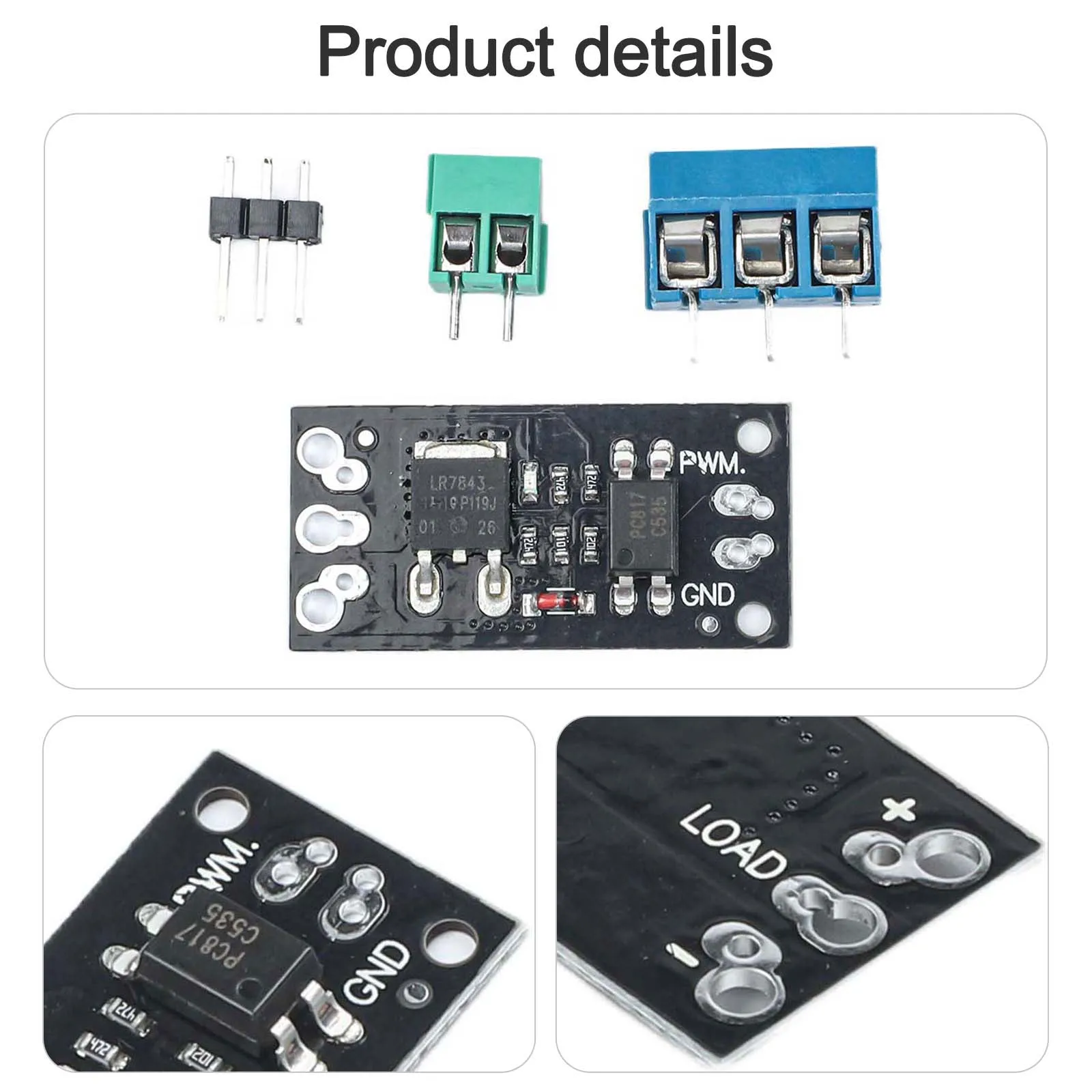High Current LR7843 MOSFET Module with Full Optocoupler Isolation Compatible with 3V 5V Microcontrollers for Motor Control