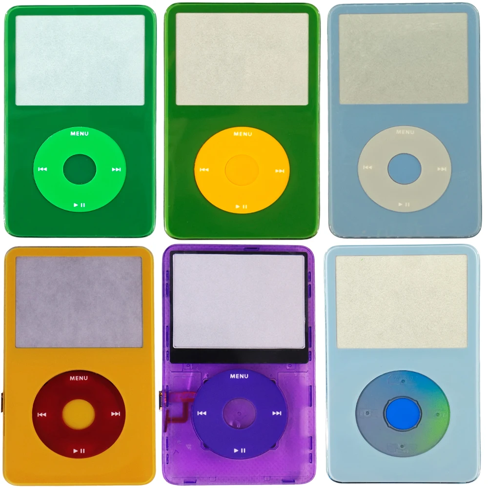Dunkelgrüne und himmelblaue Frontplatte mit Clickwheel-Mitteltaste für iPod Video 5./5,5. Generation 30GB 60GB 80GB Frontgehäuse-Abdeckung – Detail 1
