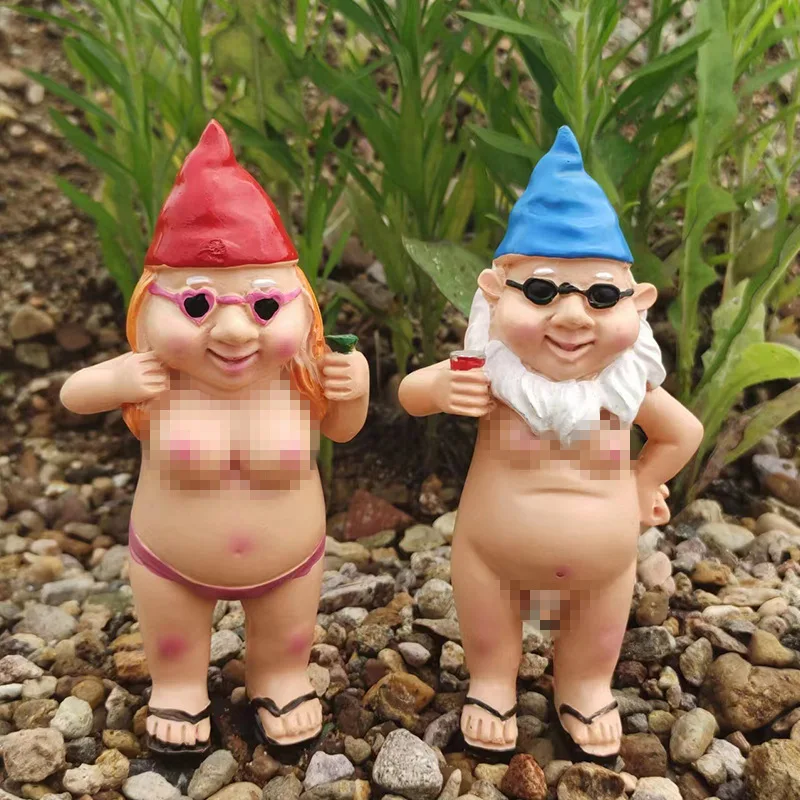 1 Pair Naked Funny Gift Statue Decor Nudist High Quality Life Decoration Nude Statuary Garden Gnomes Naughty