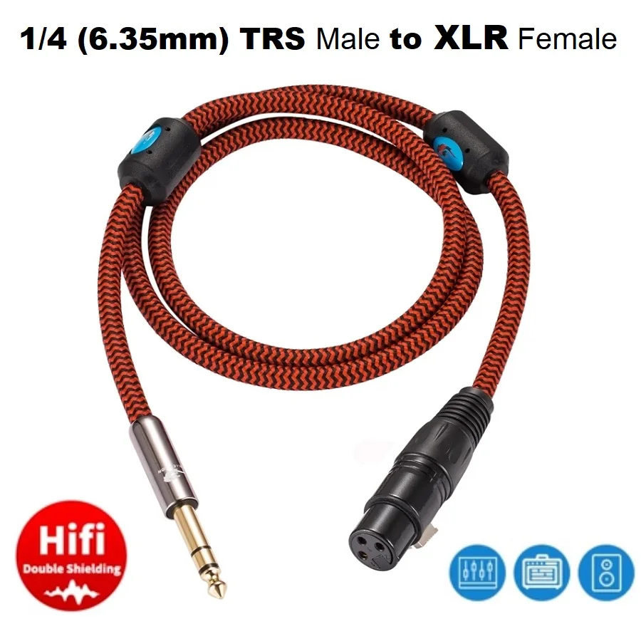 

1/4 Inch TRS 6.35mm Male to XLR Female Stereo Balanced Audio Cable for Amplifier Mixer Consoles 1/4'' to XLR Shielded Cords