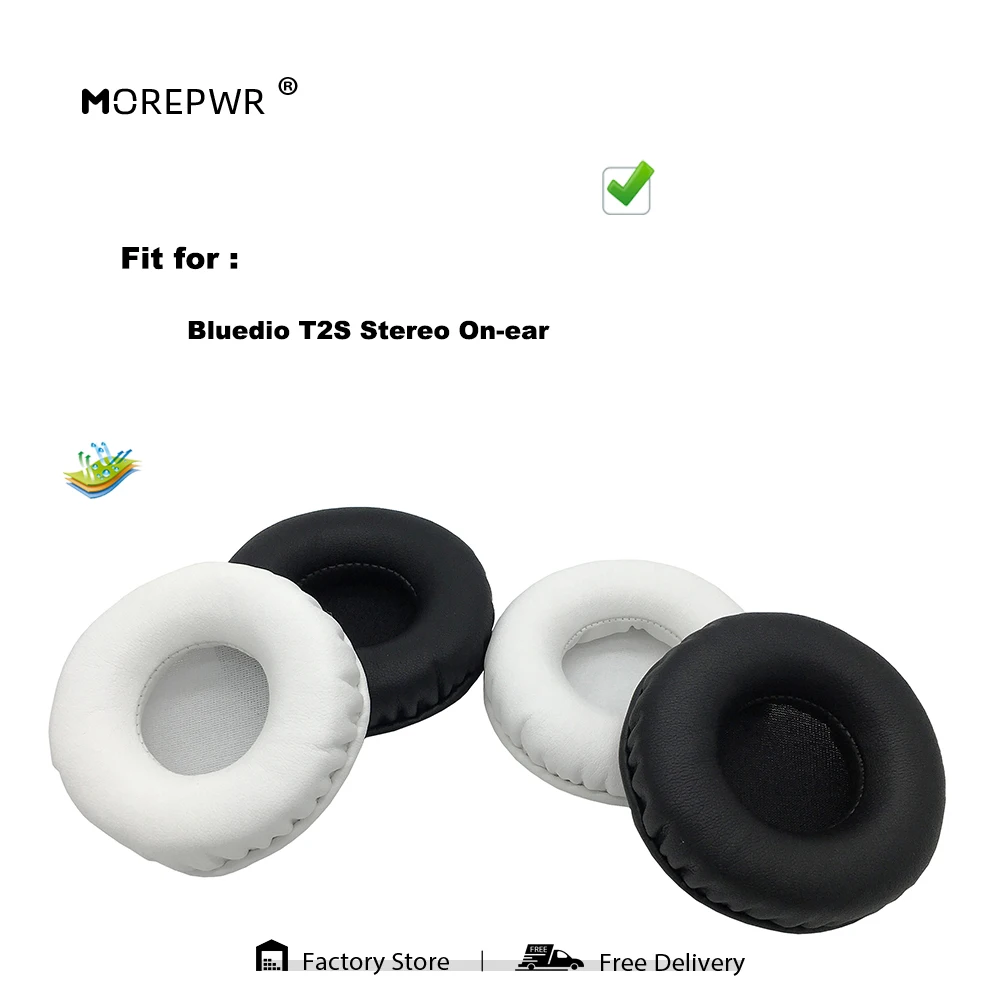 

Morepwr New Upgrade Replacement Ear Pads for Bluedio T2S Stereo On-ear Headset Parts Leather Cushion Velvet Earmuff Sleeve Cover