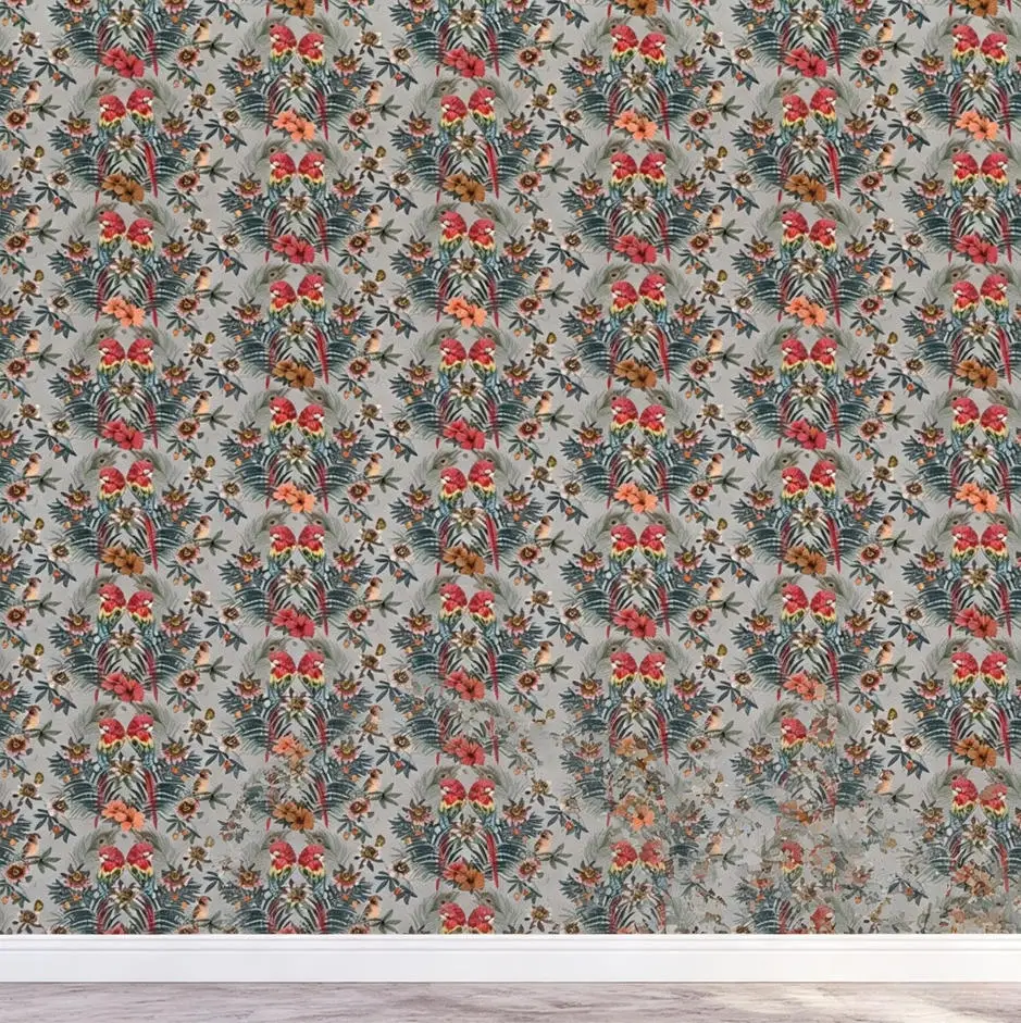 Customized wallpaper American retro countryside flower and bird living room bedroom background wall decoration 3d wallpaper