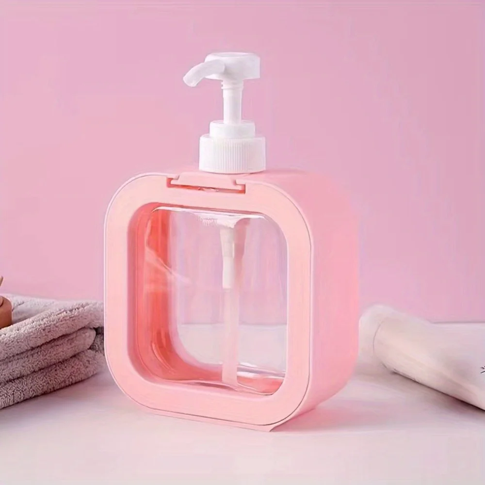 Distributeur de désinfectant pour les mains en plastique Transparent, récipient de Gel douche détachable de 500ml, bouteille de Type presse, motif Floral noir