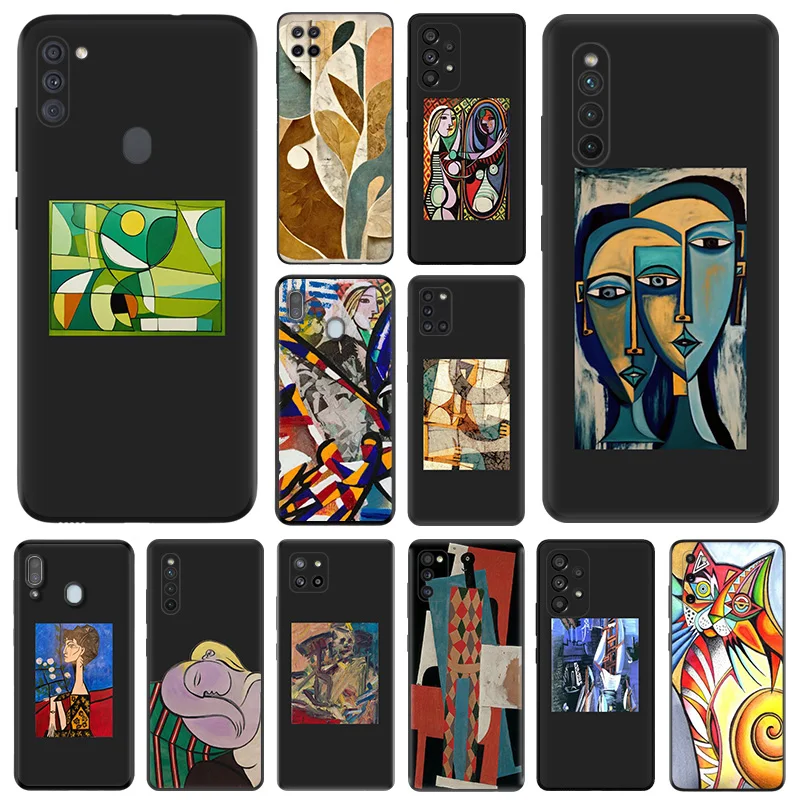 Soft Silicone Phone Case For A30 A15 A14 A13 A12 A11 A25 A24 A23 A22 A21S A20 A10 Fashion Picasso Painting Matte Protect Cover