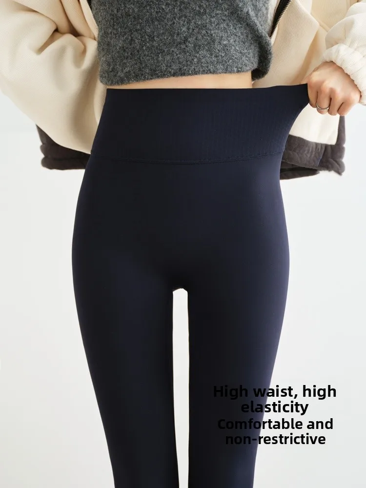 Thiened ハイウエスト ヨガパンツ アークスキン タイトフィット 秋冬 暖かい ナットミルクホワイト アウターウェア 滑り止め ボット レディース ト...